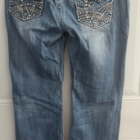 Miss Chic USA Bootcut Denim Jeans Women’s Size 5 Rhinestone Embellishments Light - Picture 5 of 7